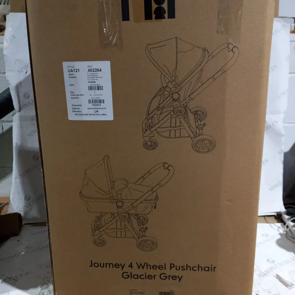 BOXED JOURNEY 4 WHEEL PUSHCHAIR IN GLACIER GREY 