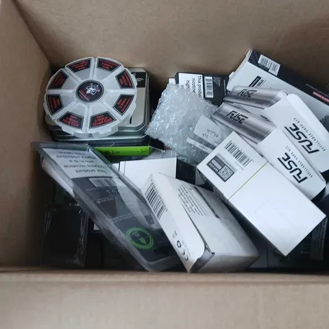 BOX OF APPROXIMATELY 35 ASSORTED E-CIGARETTES AND COMPONENTS TO INCLUDE:  SMOK MORPH 219 KIT 