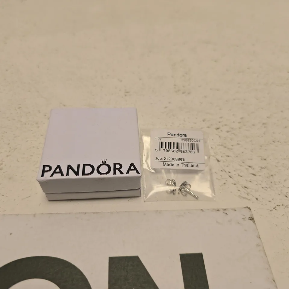 STERLING SILVER PANDORA SPARKLING INFINITY HEART STUD EARRINGS