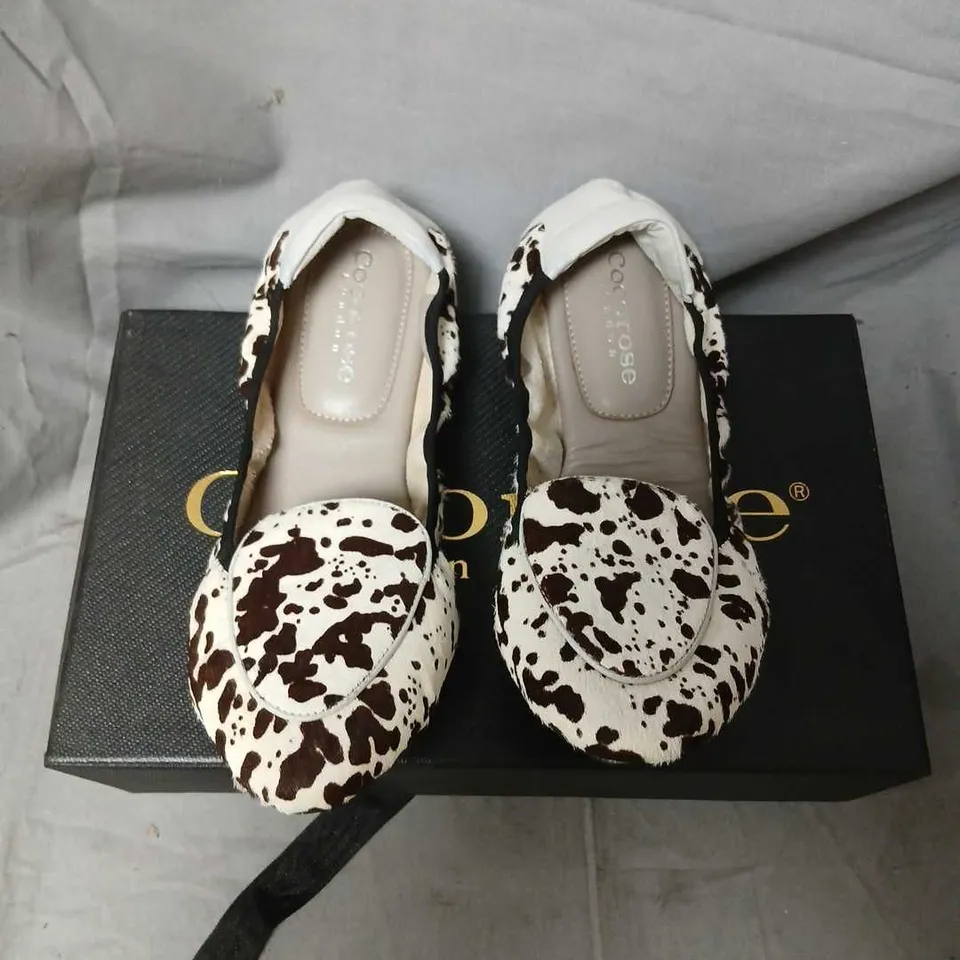COCOROSE LONDON WOMEN'S DALMATIAN PRINT FLATS SIZE EU37