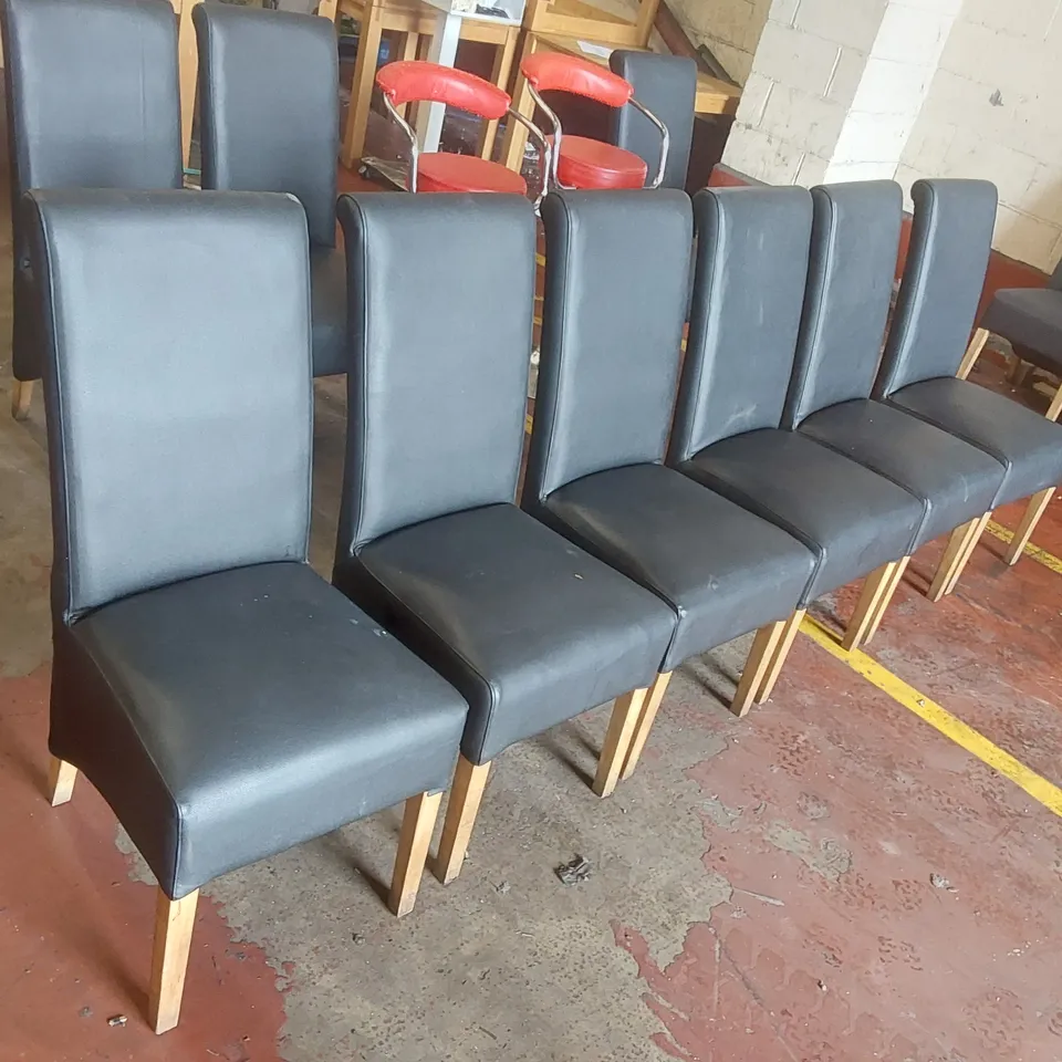 9x ASSORTED RESTAURANT DINING CHAIRS AND 2x BAR STOOLS