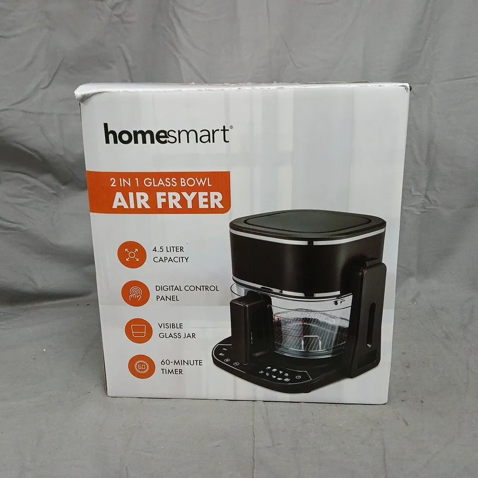 BOXED HOMESMART 2 IN 1 GLASS BOWL AIR FRYER