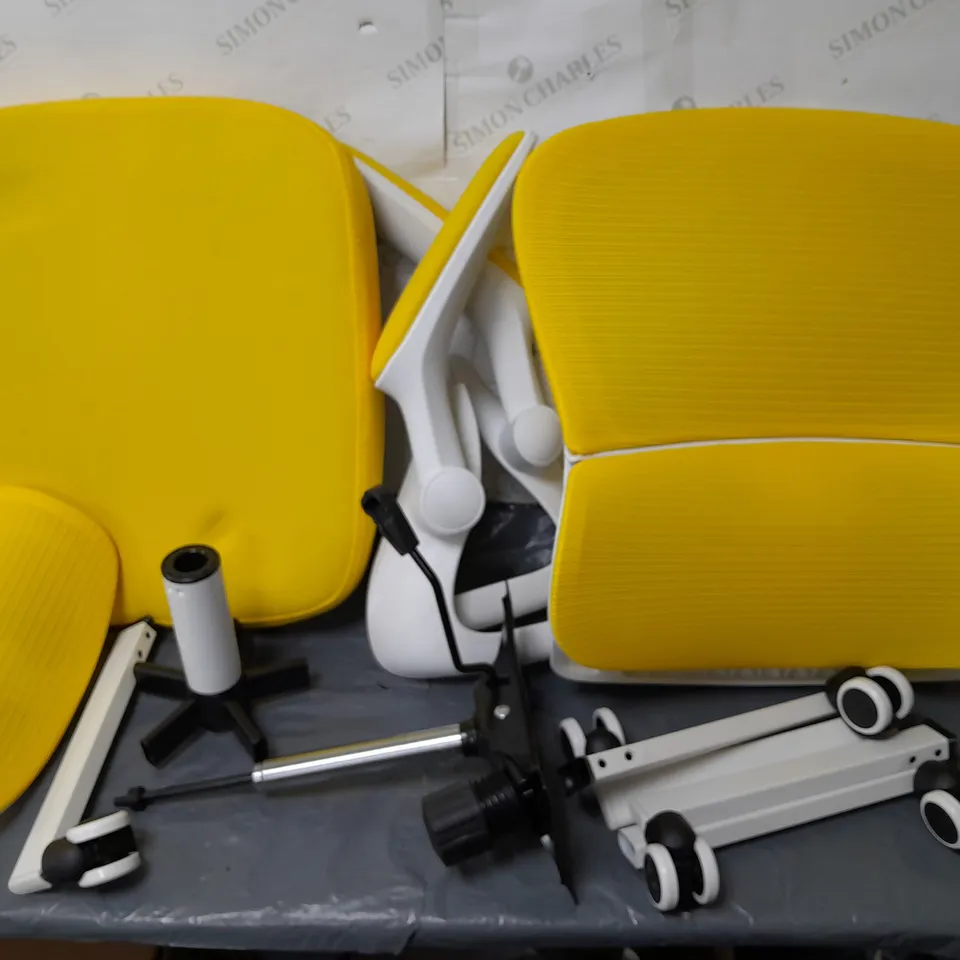 YELLOW ADJUSTABLE MESH OFFICE CHAIR