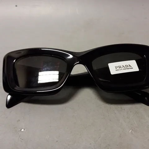 PRADA RECTANGLE ACETATE SUNGLASSES IN BLACK