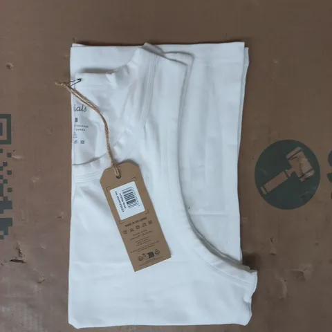 & SONS ESSENTIAL VEST TOP IN WHITE SIZE MEDIUM
