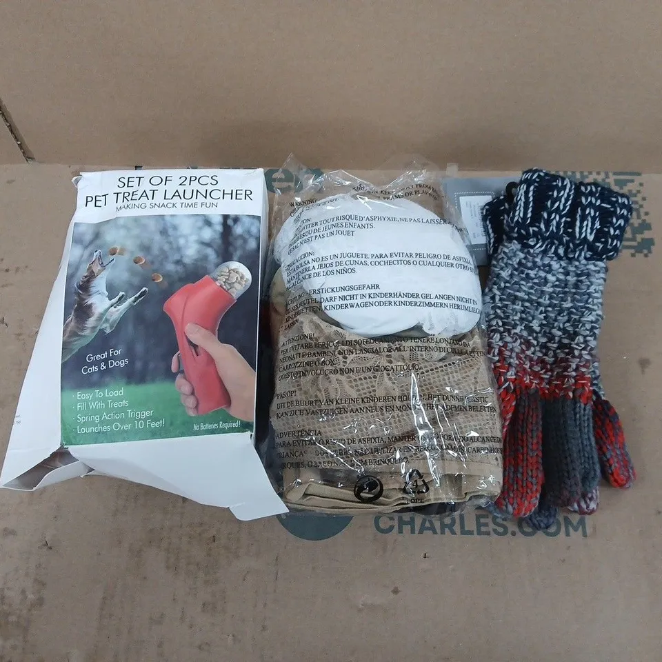 LARGE QUANTITY OF ASSORTED ITEMS TO INCLUDE PET TREAT LAUNCHER, MULTIPACK OF BRAS, REGATTA GLOVES, ETC - COLLECTION ONLY