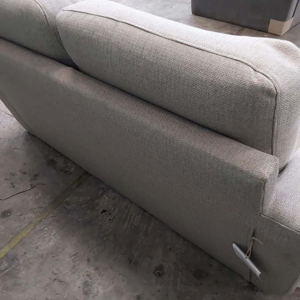 DESIGNER TWO SEATER SOFA LIGHT GREY FABRIC 