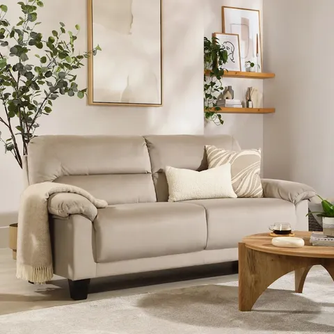 BOXED AUSTIN SMALL 3 SEATER SOFA, CHAMPAGNE CLASSIC VELVET (1 BOX)