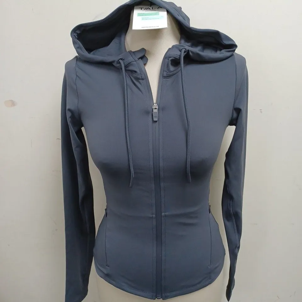 TALA FORM TECH HOODED ZIP THROUGH RUNNING JACKET IN DARK GREY - SMALL