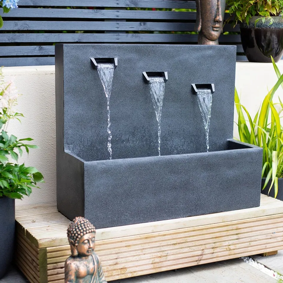 BOXED ROCKLYNN EASY FOUNTAIN KABE FALLS GREY MAINS POWERED GARDEN FEATURE
