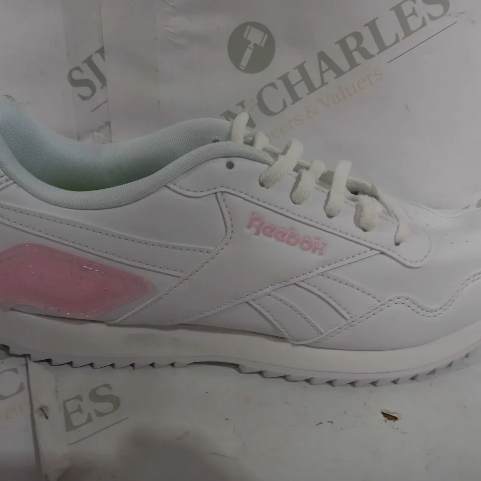 PAIR OF REEBOK ORTHOLITE LACE UP RAISED TRAINERSV IN WHITE/PINK - UK 6.5
