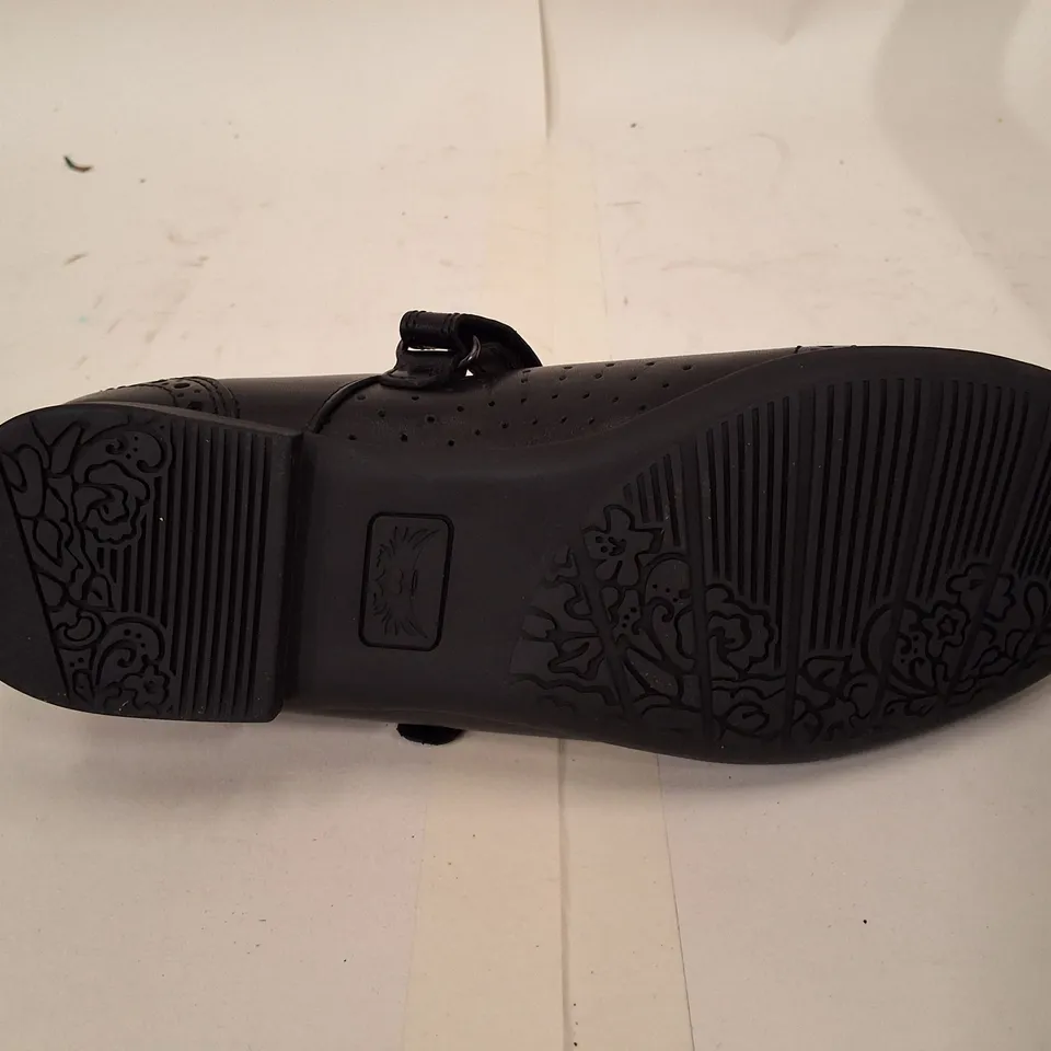 BOXED ANGRY ANGEL BLACK LEATHER MARY JANE SHOES, UK 4W (EU 37)