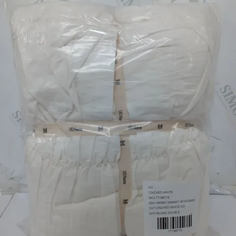 UO HOME CINCHED WHITE DUVET COVER - DOUBLE