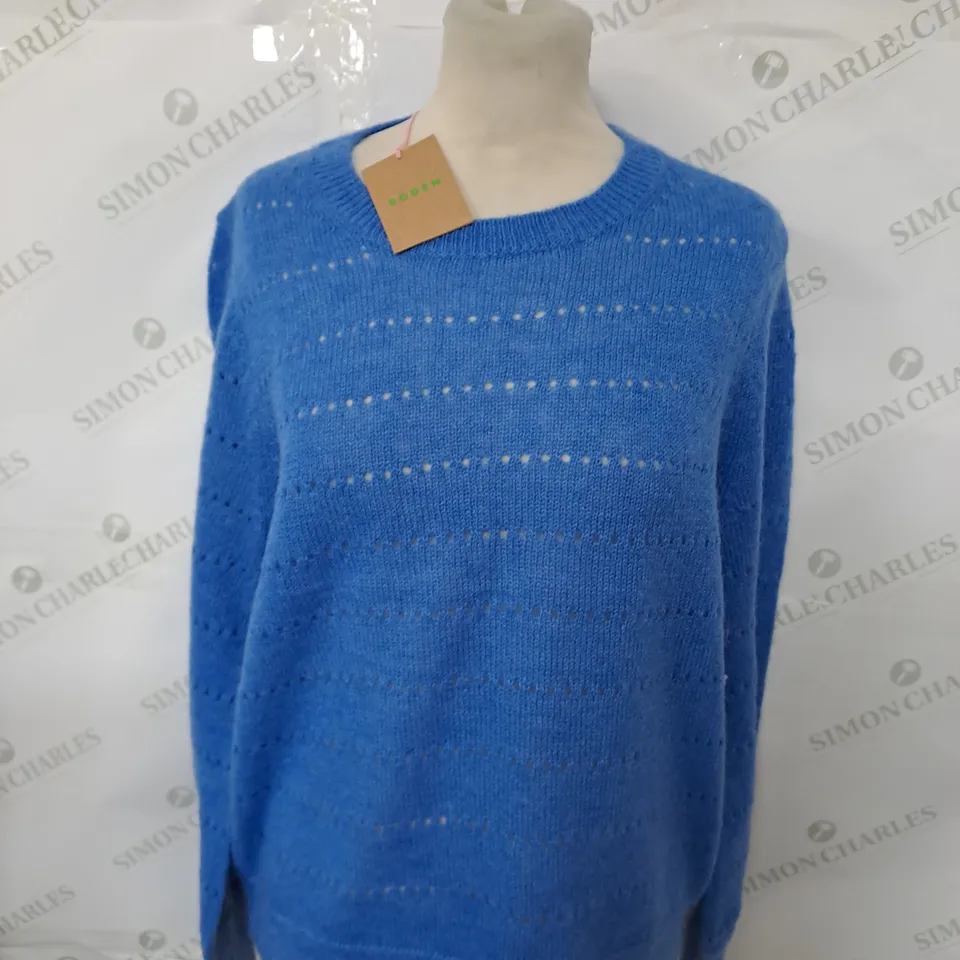 BODEN KNITTED JUMPER IN BLUE SIZE L