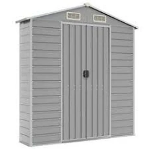 BOXED BRITZA 5FT. W × 2.6FT D METAL SHIPLAP PENT GARBAGE SHED