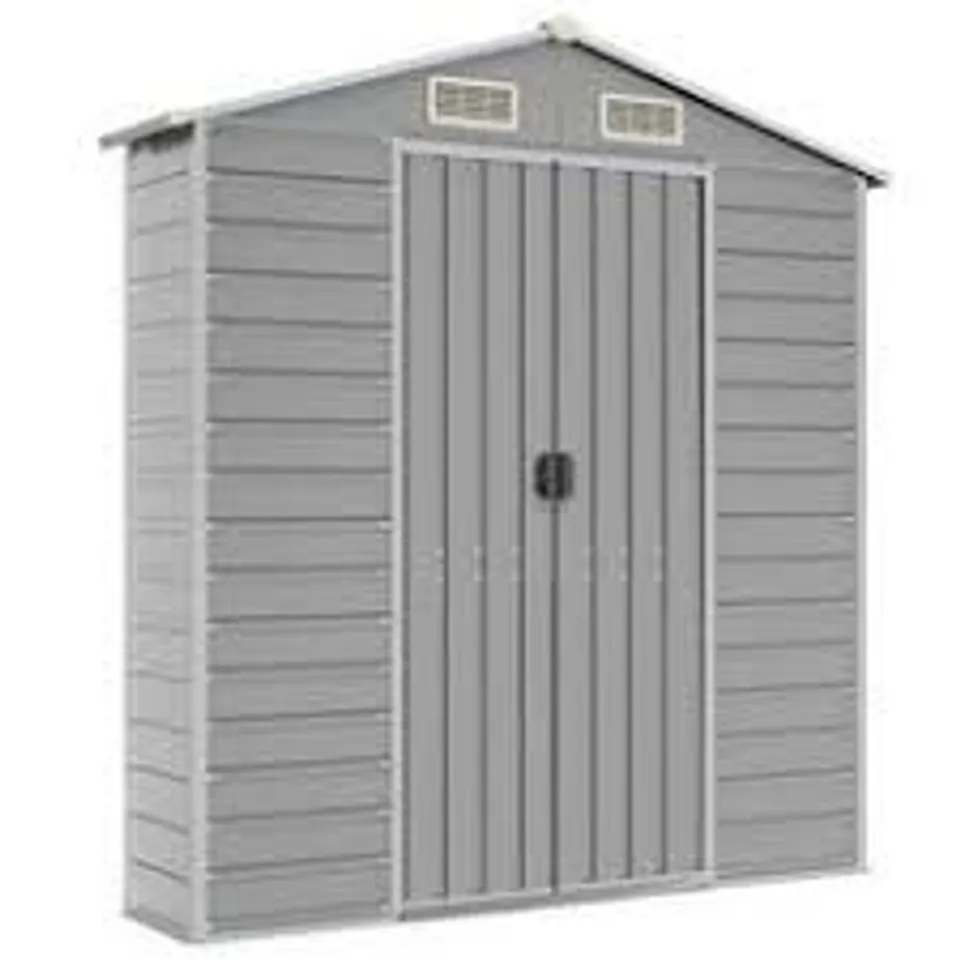 BOXED BRITZA 5FT. W × 2.6FT D METAL SHIPLAP PENT GARBAGE SHED  