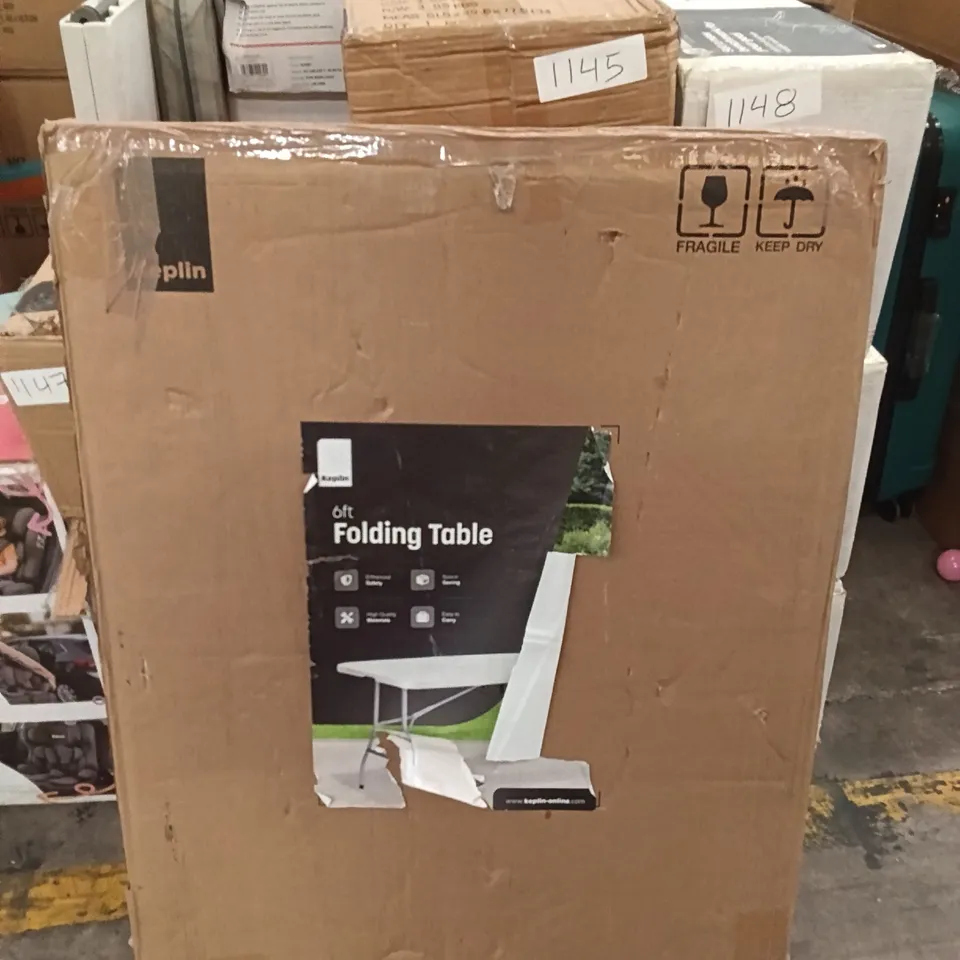 BOXED 6FT FOLDING TABLE GREY COLOUR 