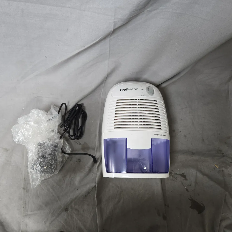 PROBREEZE 500ML DEHUMIDIFIER – WHITE WITH PURPLE WATER TANK (MODEL PB-02 UK)