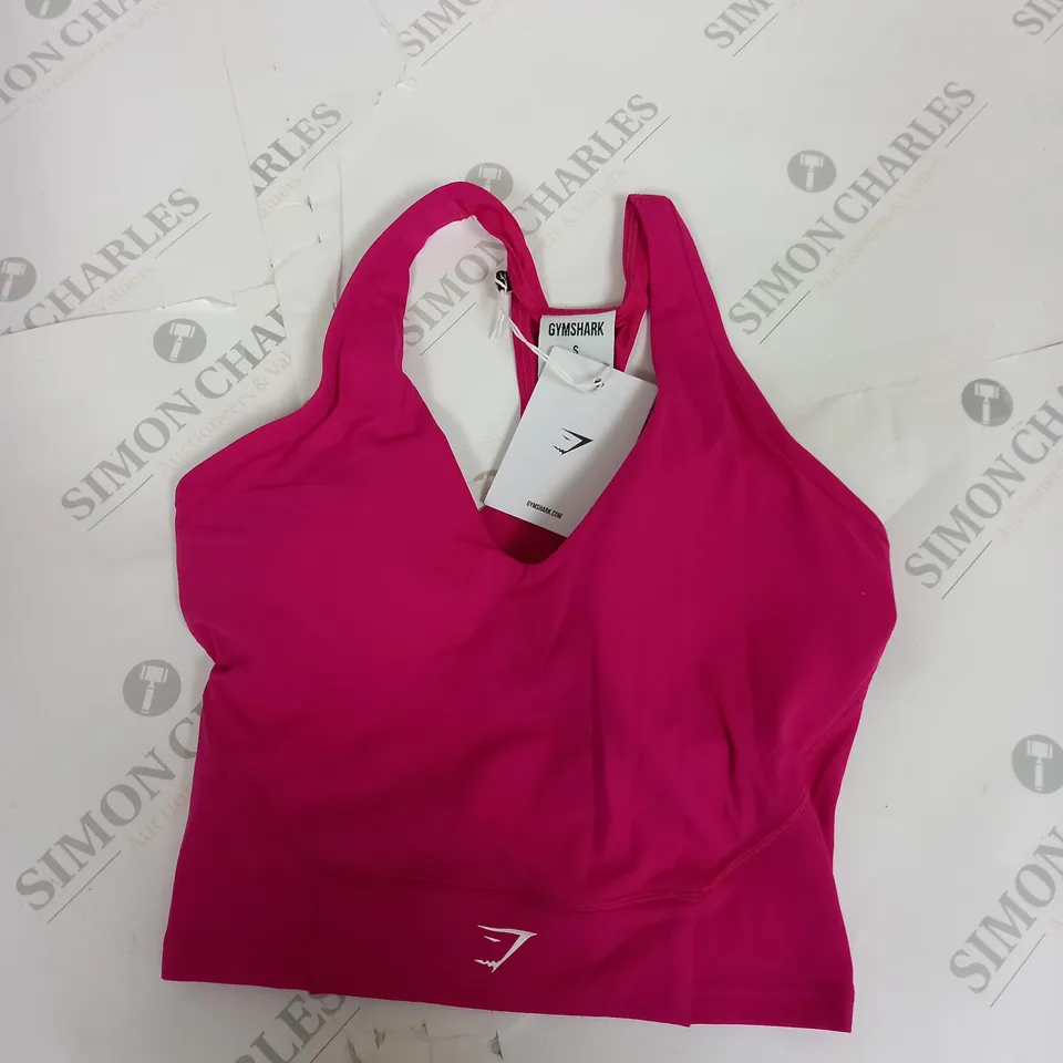 GYM SHARK CROP MESH TANK TOP - BOLD MAGENTA - SMALL