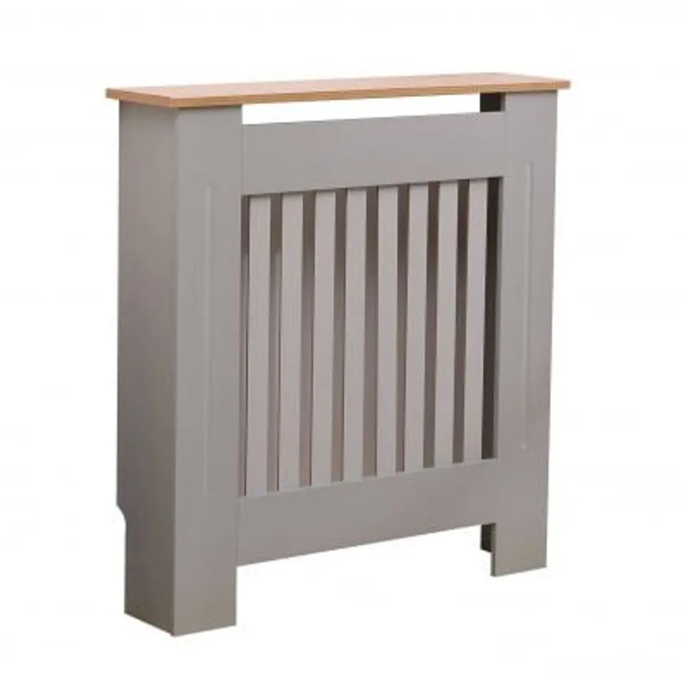 BOXED OYPLA SMALL GREY WOODEN SLATTED GRILL RADIATOR