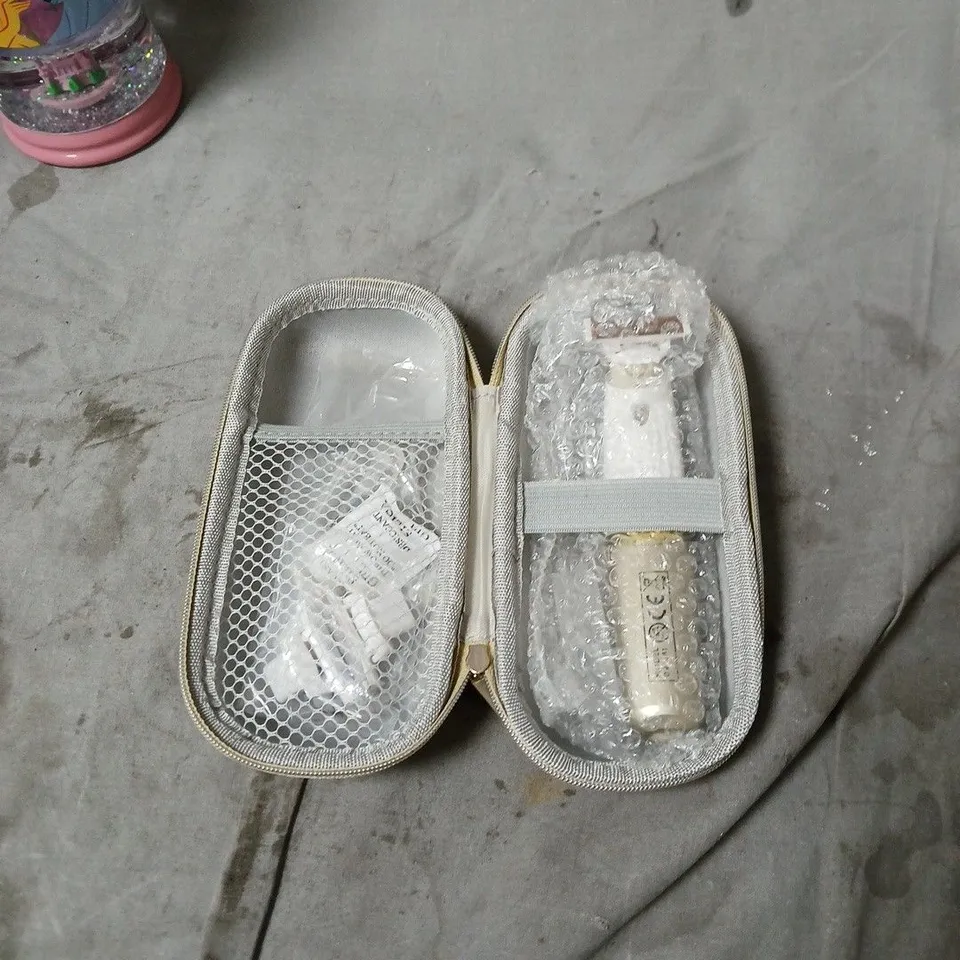 BOX OF APPROXIMATELY 10 ASSORTED ITEMS INCLUDING RADLEY BAG , DISNEY SIPPING CUP AND ALL OVER BODY TRIMMER 