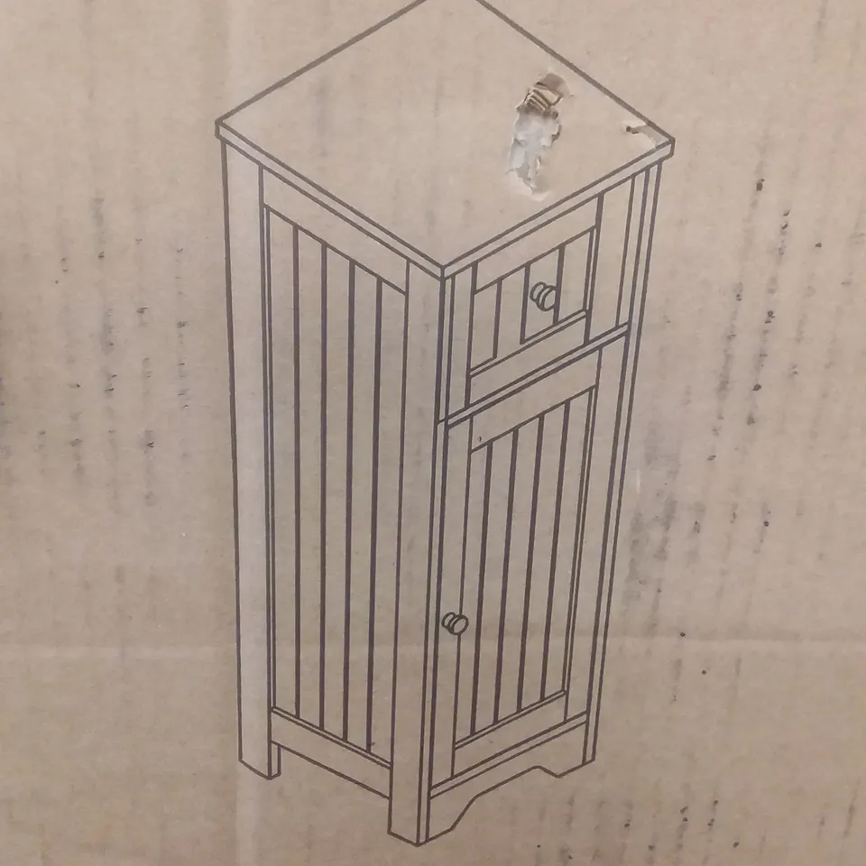 BOXED LASSIC PRIANO 1 DOOR 1 DRAWER CABINET - WHITE 