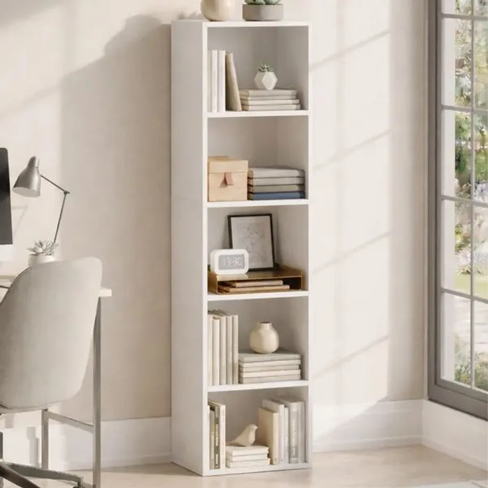 BOXED OXFORD 5 TIER CUBE BOOKCASE - WHITE