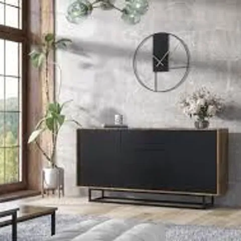 BOXED FELLSBURG 140CM SIDEBOARD - INDUSTRIAL/BLACK (2 BOXES)