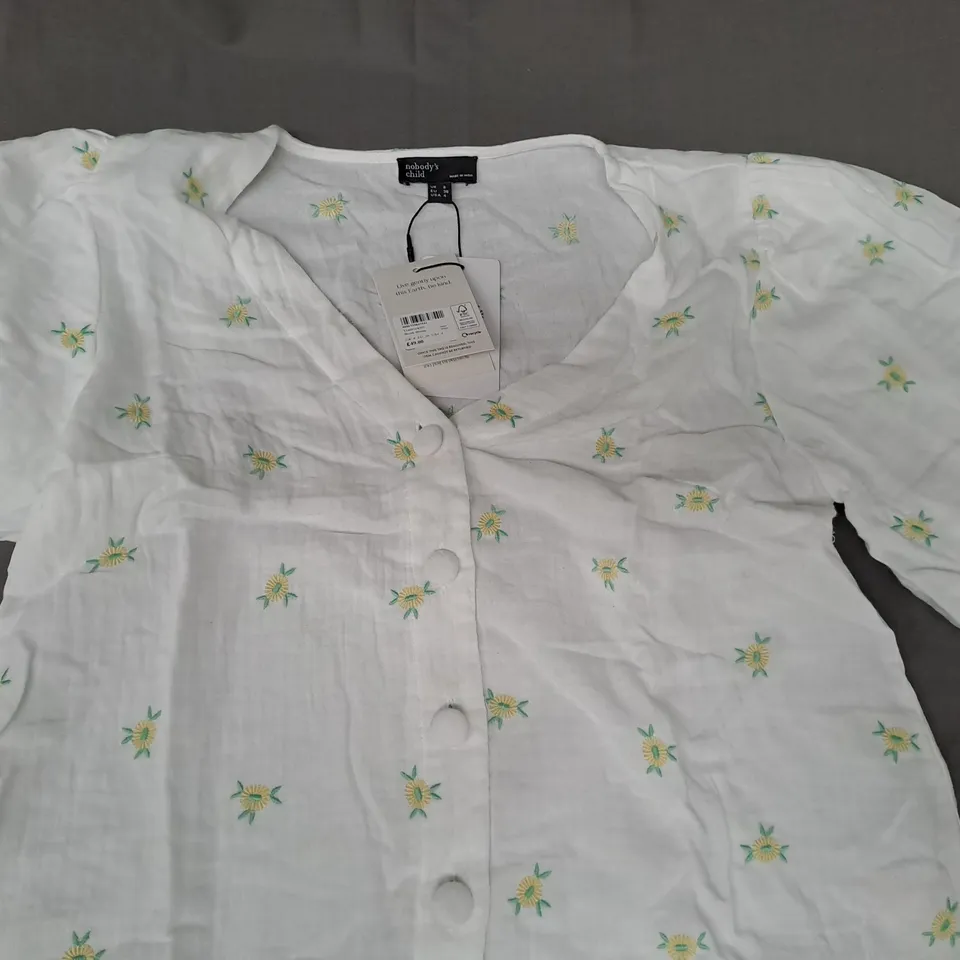 NOBODY'S CHILD BROOK BLOUSE IN WHITE UK SIZE 8