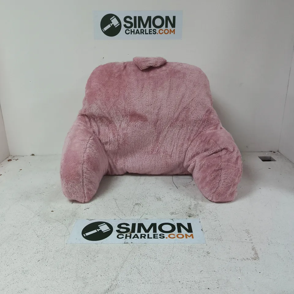PINK FAUX FUR BACK SUPPORT PILLOW 
