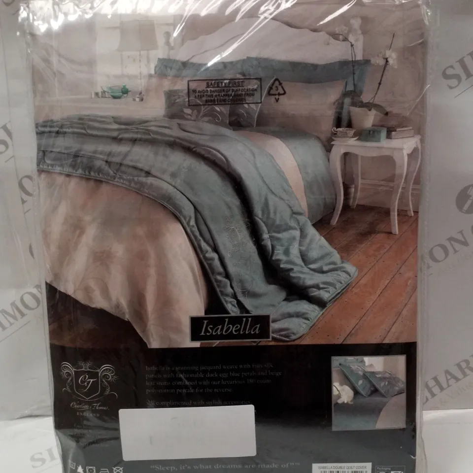 BRAND NEW CHARLOTTE THOMAS ISABELLA DOUBLE 200×200CM DUVET COVER SET 