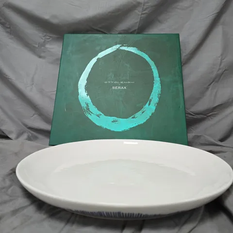 OTTOLENGHI FOR SERAX BLUE SWIRL STRIPES SERVING PLATE 