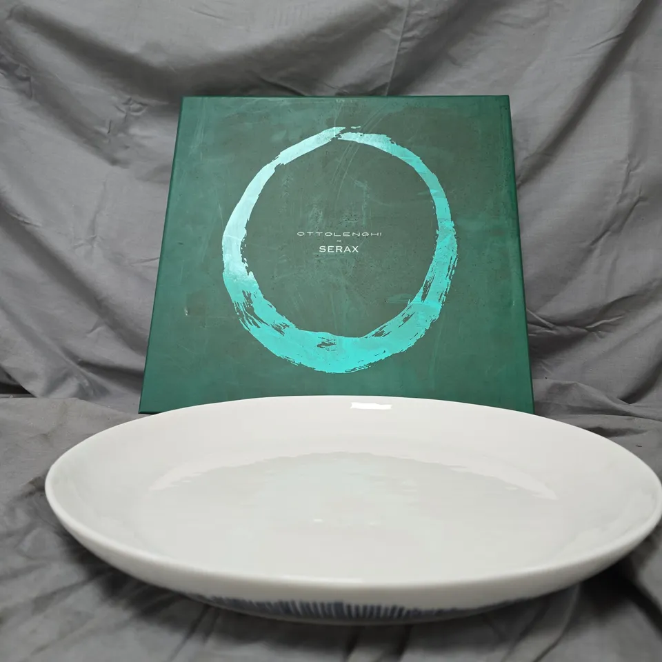 OTTOLENGHI FOR SERAX BLUE SWIRL STRIPES SERVING PLATE