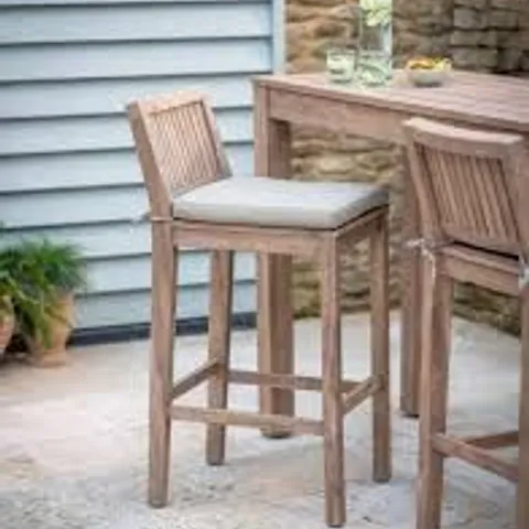 BOXED PORTHALLOW BAR STOOL SET OF 2 NATURAL ACACIA