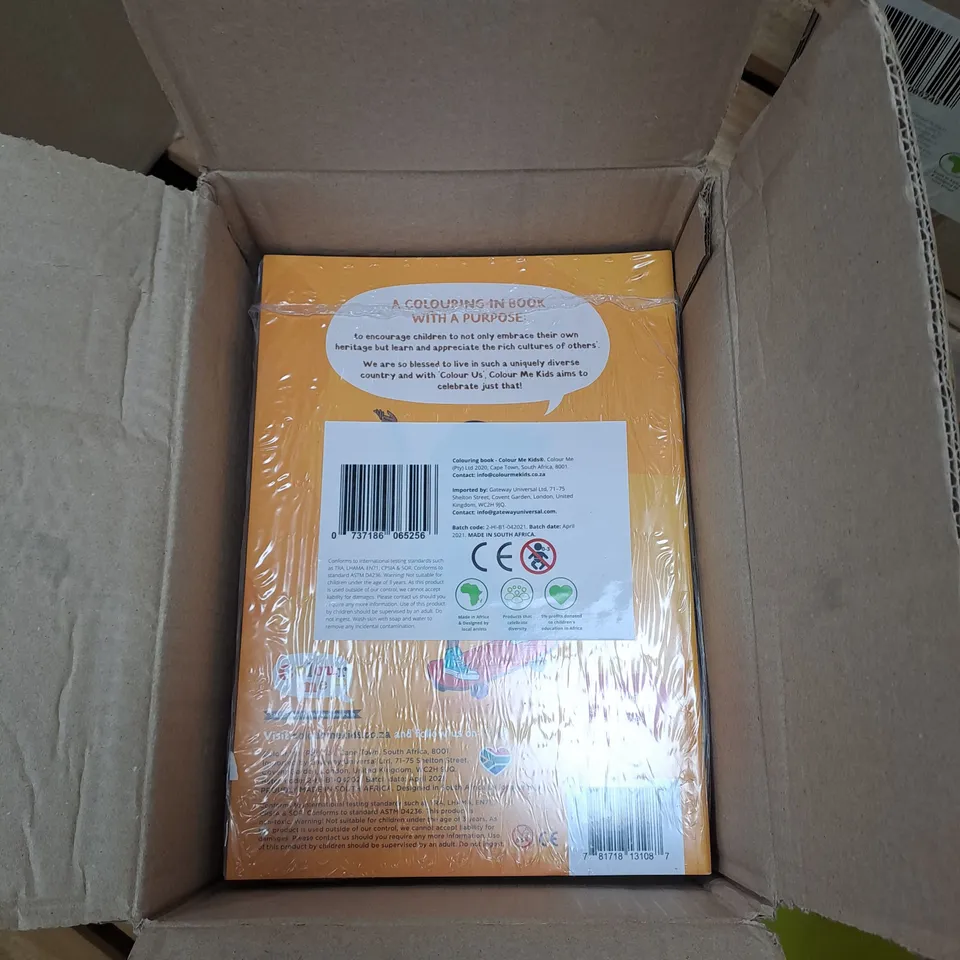 BOX OF APPROXIMATELY 125 COLOUR US BY COLOUR ME KIDS DIVERSE COLOURING BOOKS
