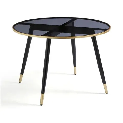 BOXED SYLVIA ROUND DINNING TABLE IN BLACK