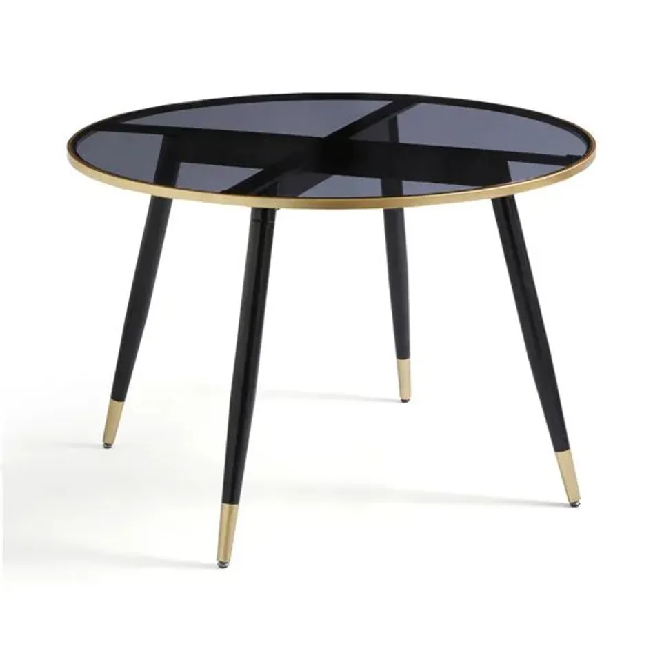 BOXED SYLVIA ROUND DINNING TABLE IN BLACK 