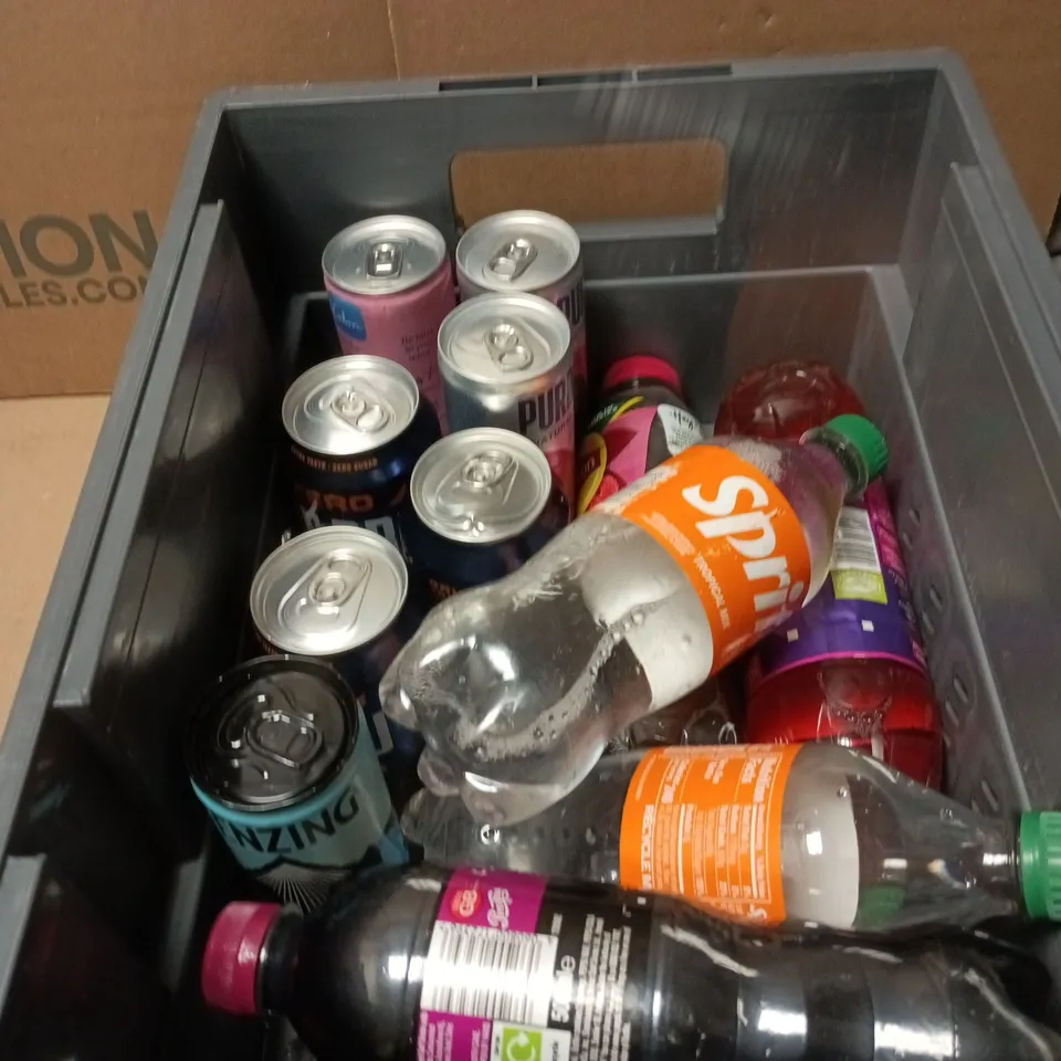APPROXIMATELY 12 ASSORTED DRINKS ITEMS INCLUDING IRN BRU ZERO AND SPRITE TROPICAL MIX 