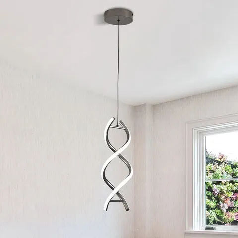 BOXED 1 - LIGHT GREY LED UNIQUE STATEMENT PENDANT (1 BOX)