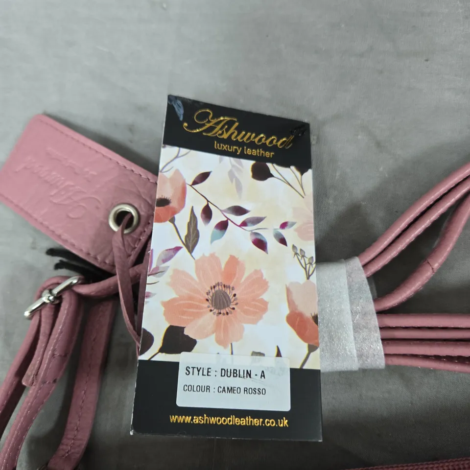 ASHWOOD LUXURY LEATHER HANDBAG – STYLE DUBLIN-A, CAMEO ROSSO 