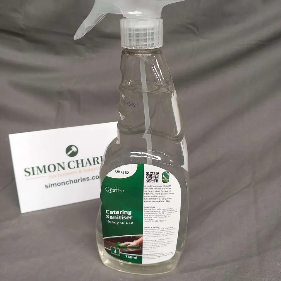 SIX BOTTLES OF QUATTRO CATERING SANITISER READY TO USE 750ML