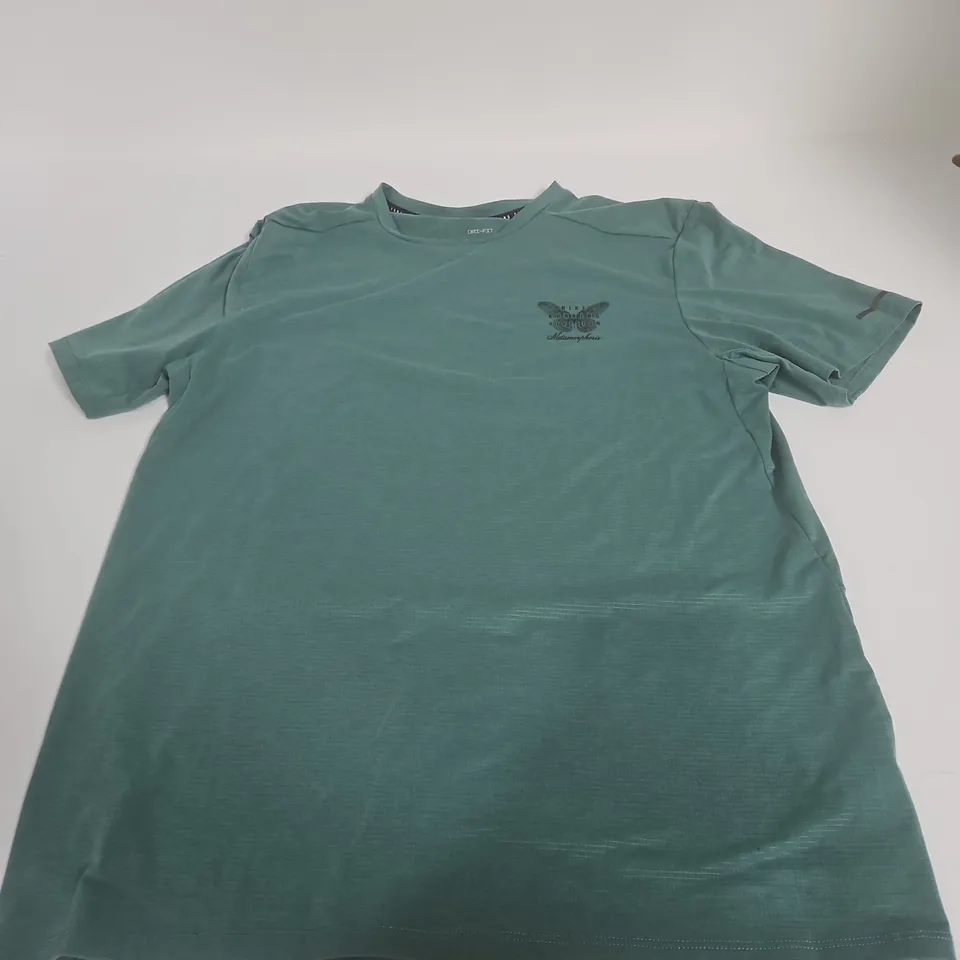 NIKE RUNNING DRI-FIT TEE – TEAL GREEN, UK SMALL (S) – MEN'S