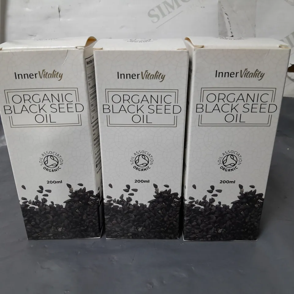 LOT OF 3 INNERVITALITY 200ML ORGANIC BLACK SEED OILS