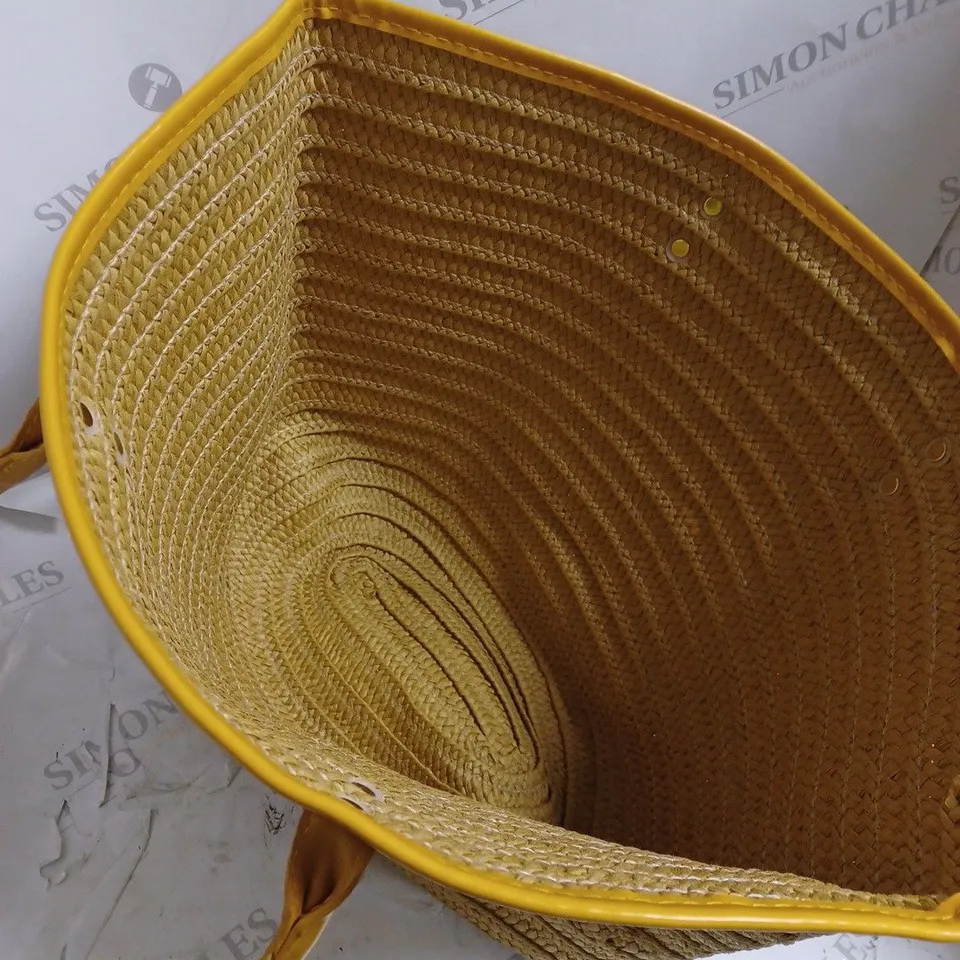 UNBRANDED WOVEN BAG WITH YELLOW DETAILING 