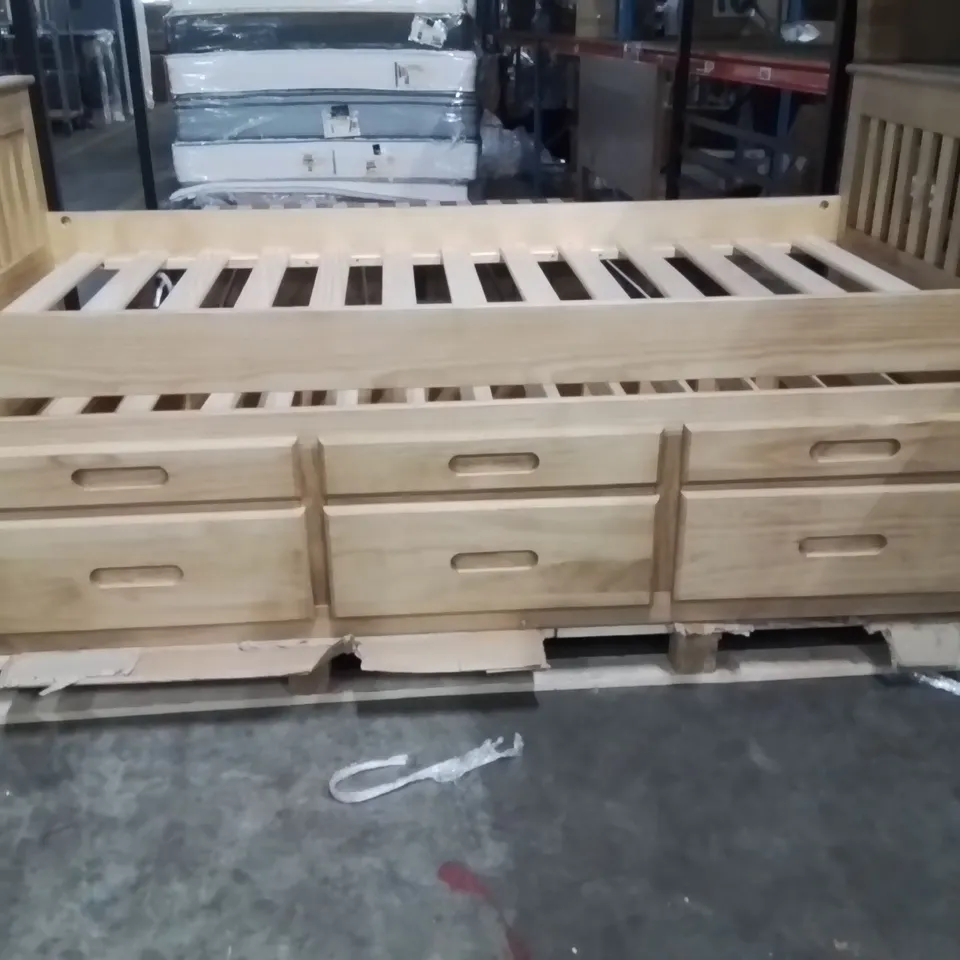 WOODEN SINGLE BED WITH STORAGE SINGLE OAK FINISH 