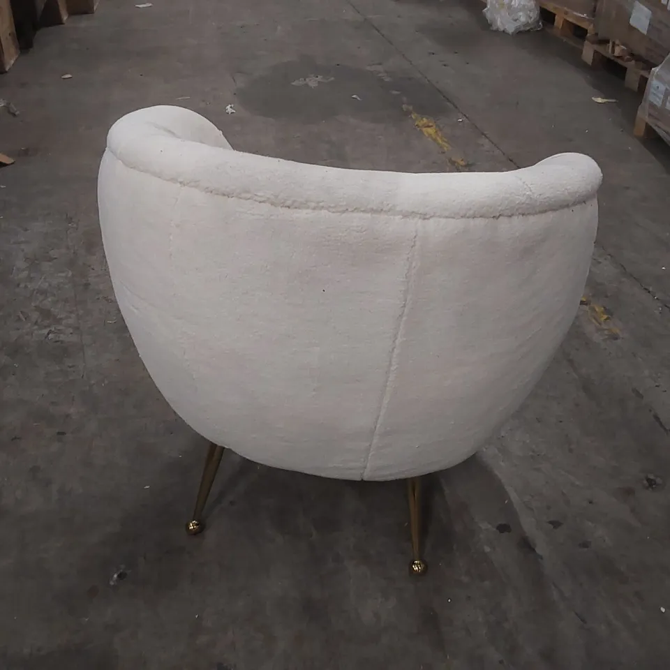 BUGATTI FAUX SHEEP WOOL ARMCHAIR 