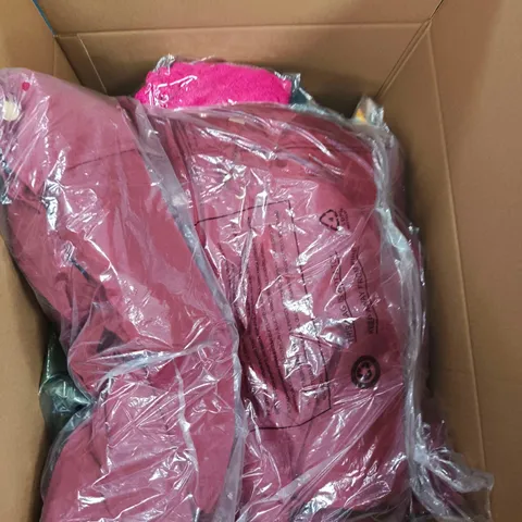BOX OF APPROXIMATELY 20 ASSORTED ITEMS TO INCLUDE: MARINA KANEVA SEQUIN DRESS