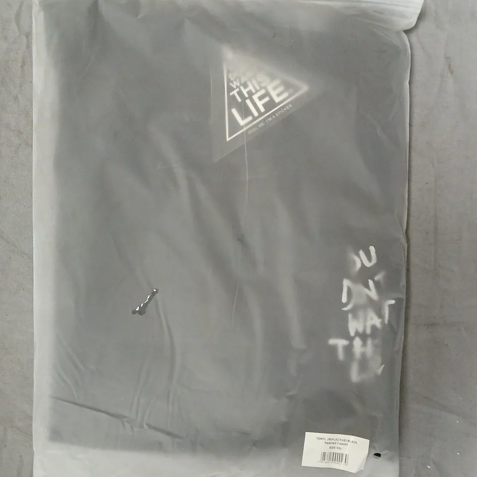 BOX OF APPROXIMATELY 40 YOU DON'T WANT THIS LIFE REFLECTIVE PAINTER T-SHIRTS IN BLACK SIZE XXL - COLLECTION ONLY