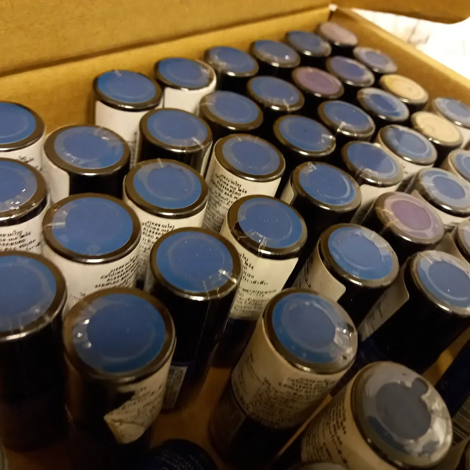 BOX OF APPROX 50 X 8ML ALESSANDRO STRIPLAC PEEL-OFF UV LED NAIL POLISH #60 BLUE LAGOON 
