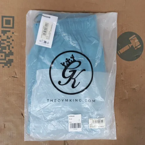BAGGED GYM KING PRO LOGO 6" SHORTS IN BLUE SIZE MEDIUM